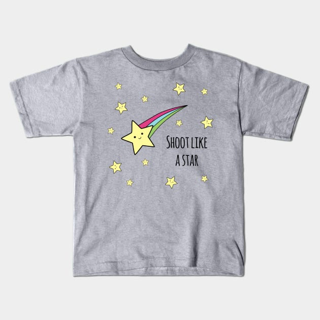 'Shoot Like A Star' Kids T-Shirt by bluevolcanoshop@gmail.com